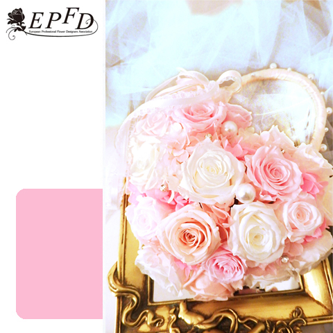 プリザーブドフラワー　ハートバッグブーケ