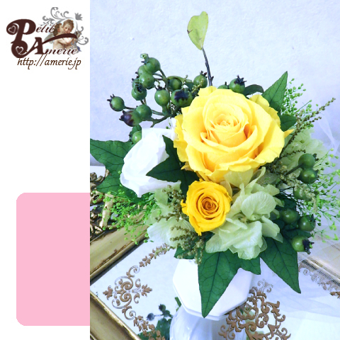 プリザーブドフラワー　ポットアレンジ